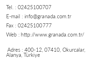 Granada Luxury Okurcalar iletiim bilgileri